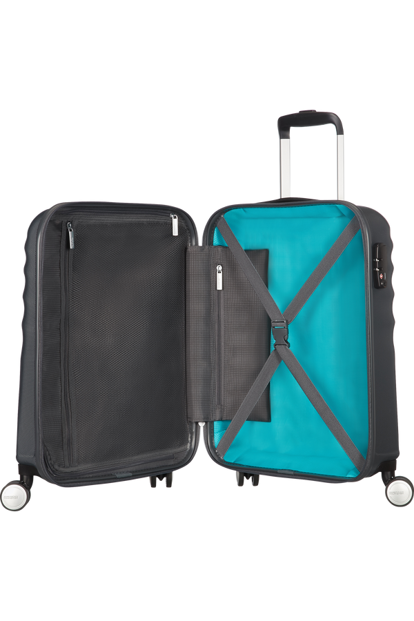 American Tourister Wavebreaker 4-wheel cabin baggage Spinner suitcase 55x40x20cm Nightshade