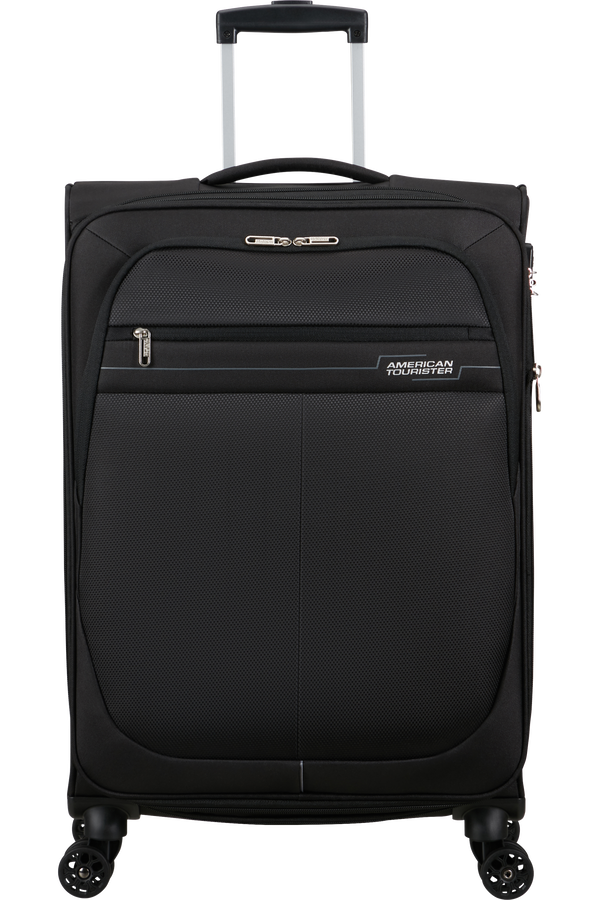 American Tourister Deep Dive Spinner Expandable TSA M  Čierna/siv&aacute;