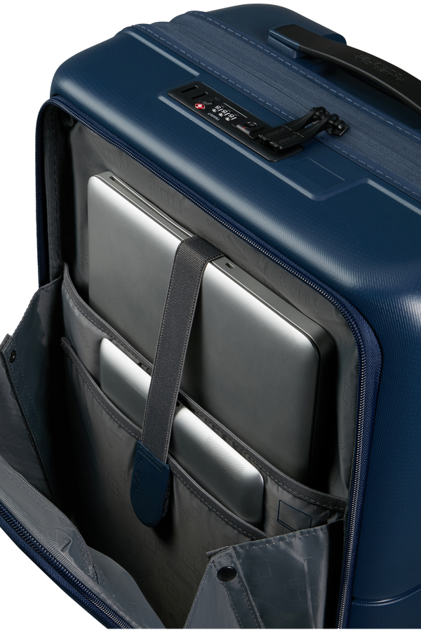 American Tourister DashPop Spinner Expandable Frontloader 55cm  Polnočná modrá American Tourister DashPop Spinner Expandable Frontloader 55cm  Polnočná modrá