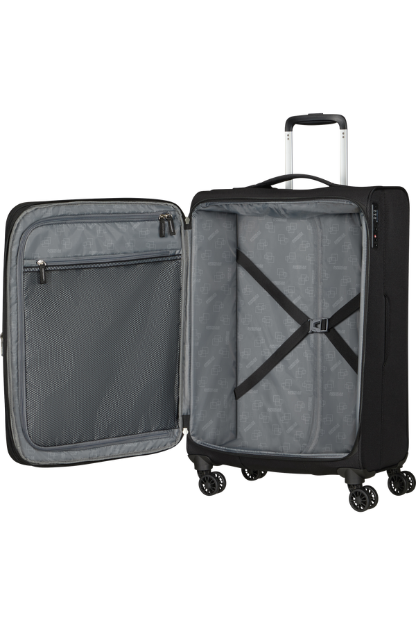 American Tourister Aerospin Spinner Expandable M  Čierna