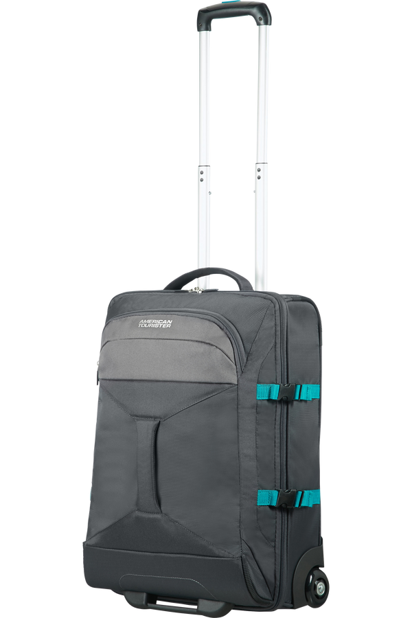 American Tourister Road Quest Duffle with Wheels 55X40X20cm  Grey/Turquoise