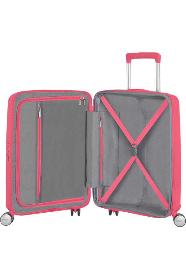 American Tourister Soundbox Spinner Expandable 55cm  Krikľavá ružová