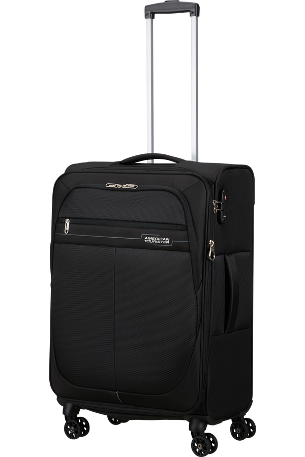 American Tourister Deep Dive Spinner Expandable TSA M  Čierna/siv&aacute;