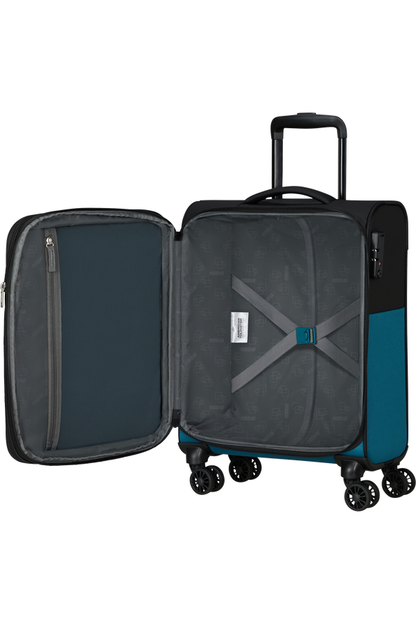 American Tourister Daring Dash Spinner Expandable TSA S  Čierna/modrá