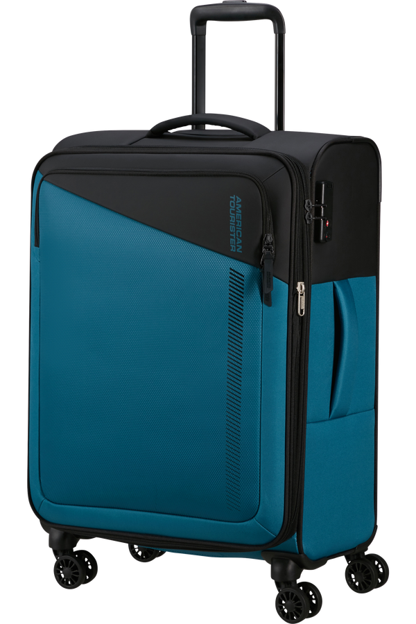 American Tourister Daring Dash Spinner Expandable TSA M  Čierna/modr&aacute;
