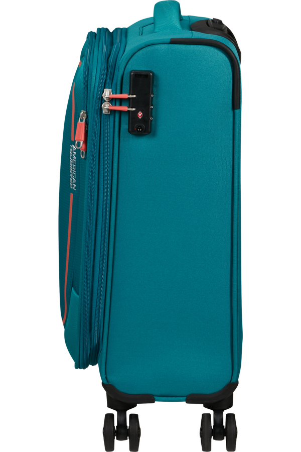 American Tourister Pulsonic Spinner Expandable 55cm  Stone Teal American Tourister Pulsonic Spinner Expandable 55cm  Stone Teal