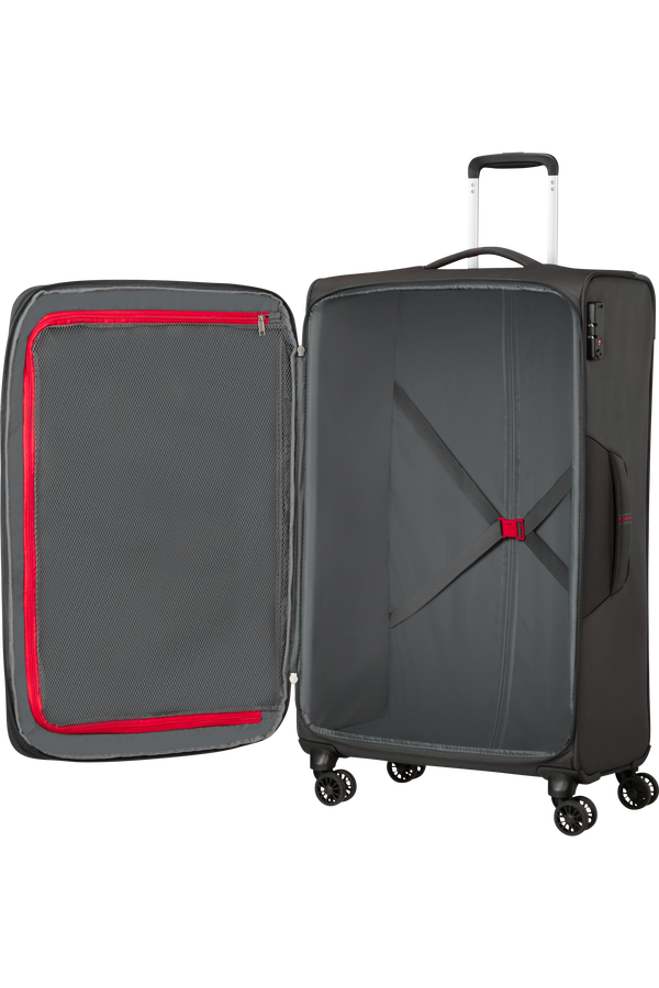 American Tourister Crosstrack Spinner Expandable 79cm  Sivá/červená American Tourister Crosstrack Spinner Expandable 79cm  Sivá/červená