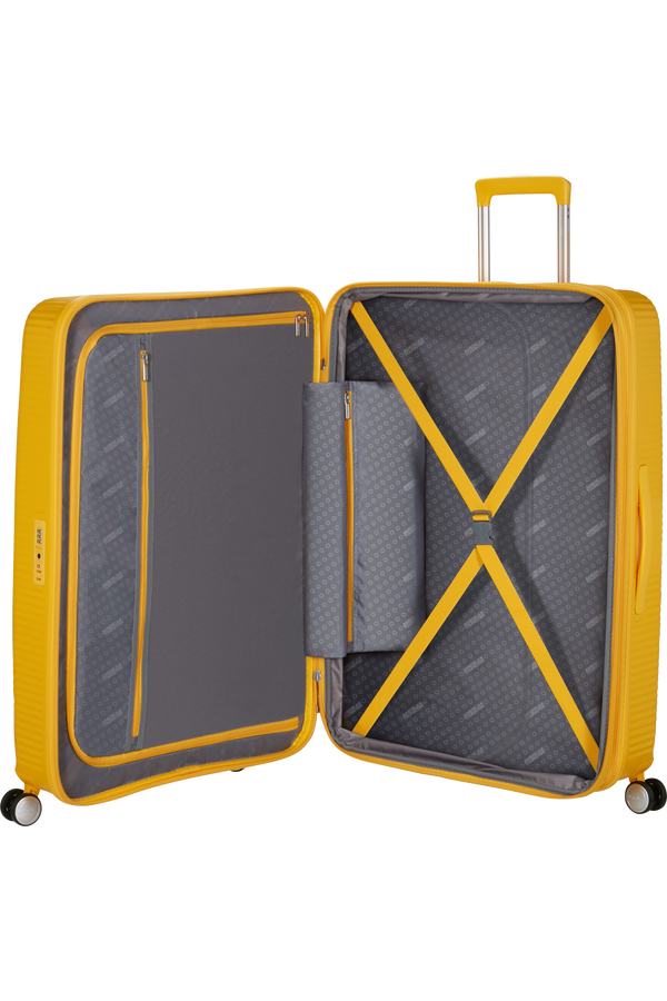 American Tourister SoundBox Spinner TSA Expandable 80cm  Zlat&aacute; žlt&aacute;