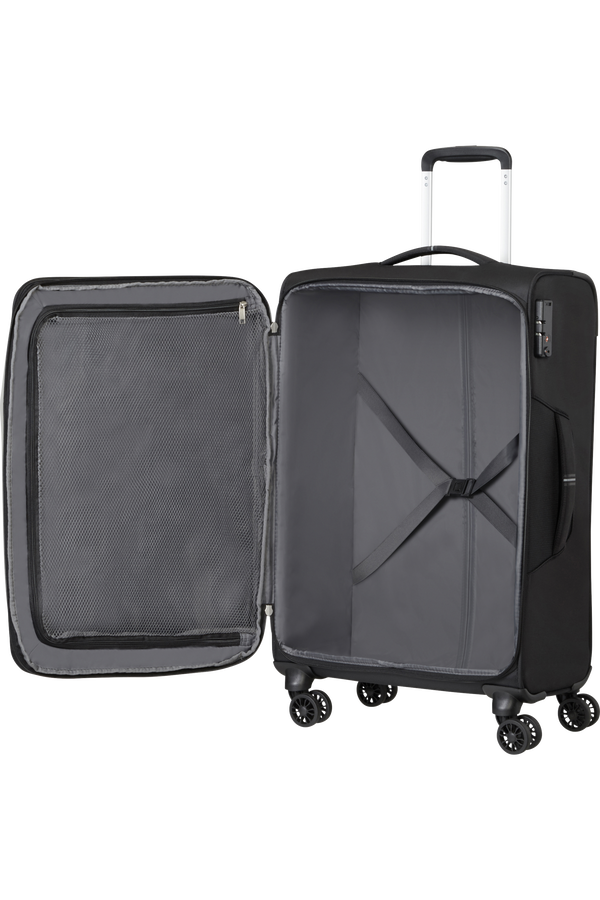 American Tourister Crosstrack Spinner Expandable 67cm  Čierna/sivá