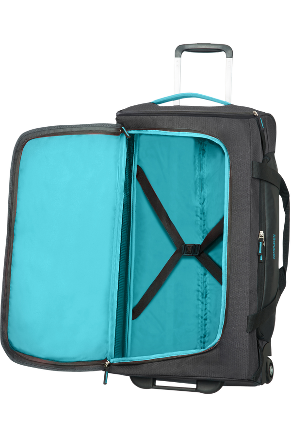 American Tourister Road Quest Duffle with Wheels M  Graphite/Turquoise