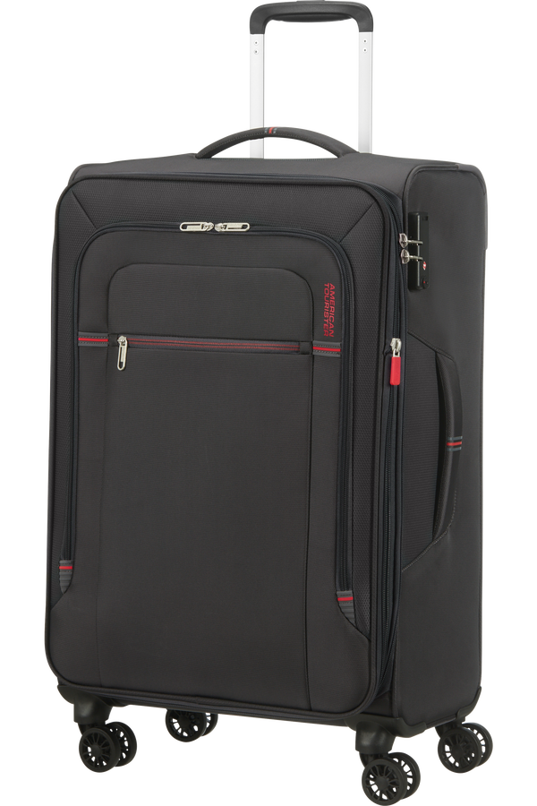 American Tourister Crosstrack Spinner Expandable 67cm  Siv&aacute;/červen&aacute;