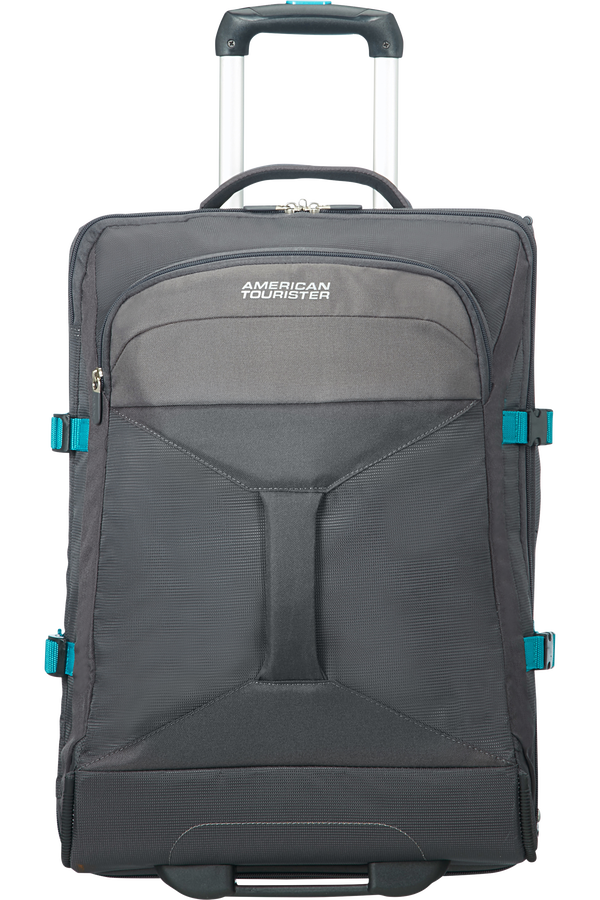 American Tourister Road Quest Duffle with Wheels 55X40X20cm  Grey/Turquoise
