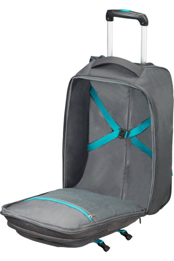 American Tourister Road Quest Laptop Backpack with Wheels 39.6cm/15.6inch  Grey/Turquoise
