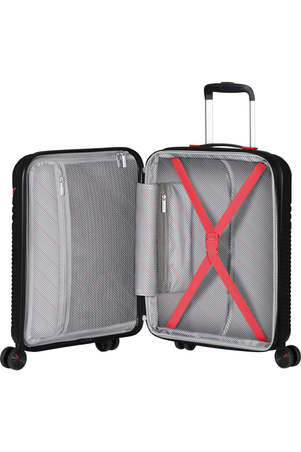 American Tourister Triple Trace Spinner TSA Expandable 55cm  Čierna/červen&aacute;