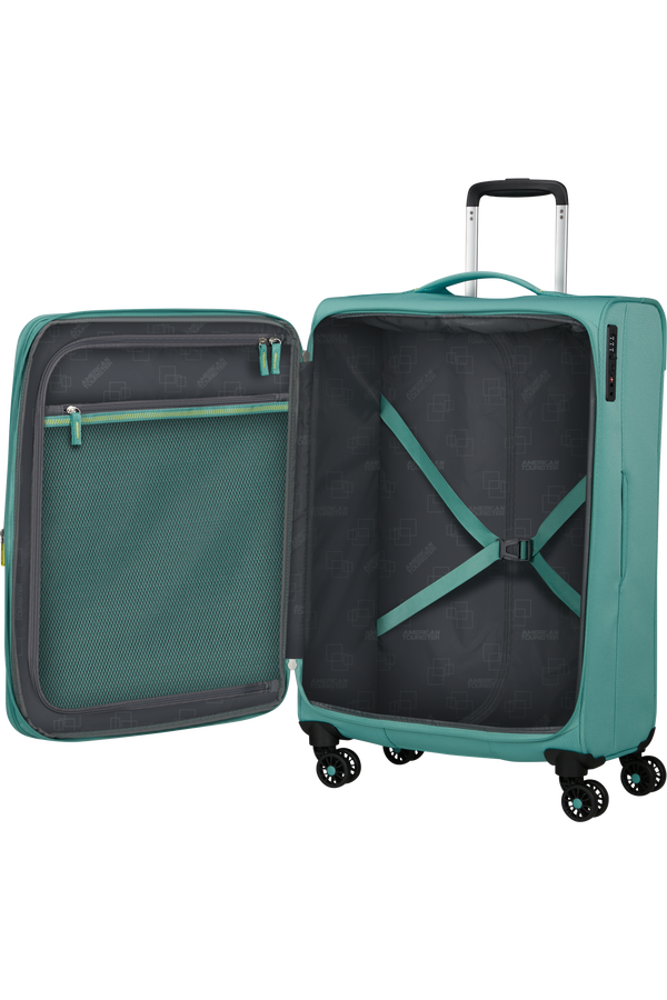 American Tourister Aerospin Spinner Expandable M  Dusty Turquoise American Tourister Aerospin Spinner Expandable M  Dusty Turquoise