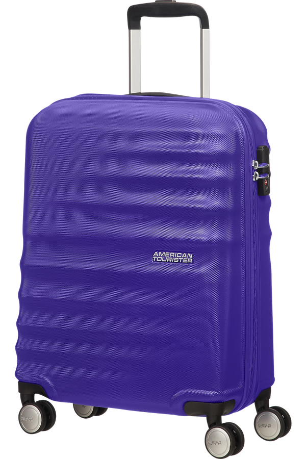 American Tourister Wavebreaker 4-wheel cabin baggage Spinner suitcase 55x40x20cm Nautical Blue