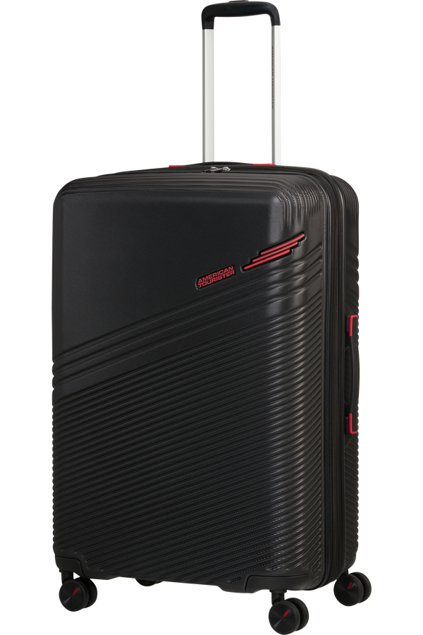 American Tourister Triple Trace Spinner TSA Expandable 76cm  Čierna/červená American Tourister Triple Trace Spinner TSA Expandable 76cm  Čierna/červená