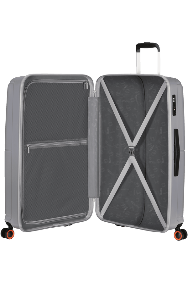 American Tourister Geopop Spinner 77/28 Tsa. 77cm  Kovová strieborná
