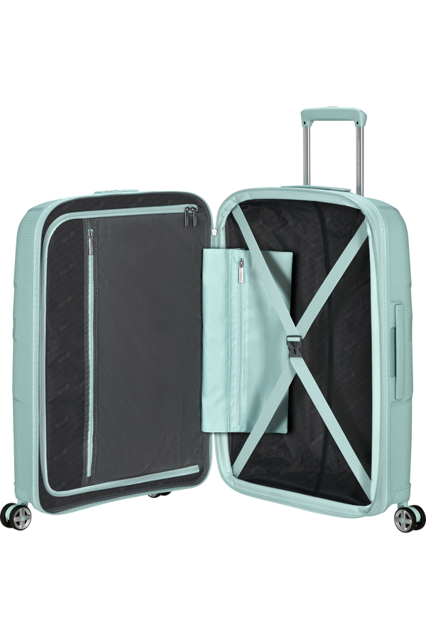 American Tourister StarVibe Spinner Expandable TSA 67cm  Metallic Surf Blue
